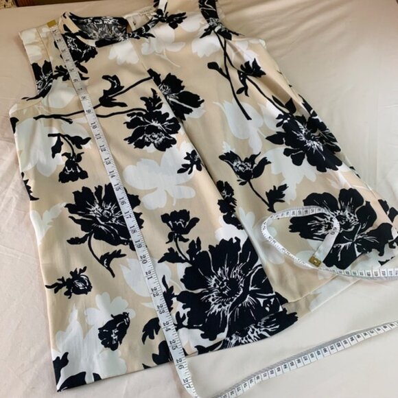 J Crew Womens‎ Top Size 8 Brown Floral Sleeveless Round Neck Blouse neutrals - Picture 4 of 8